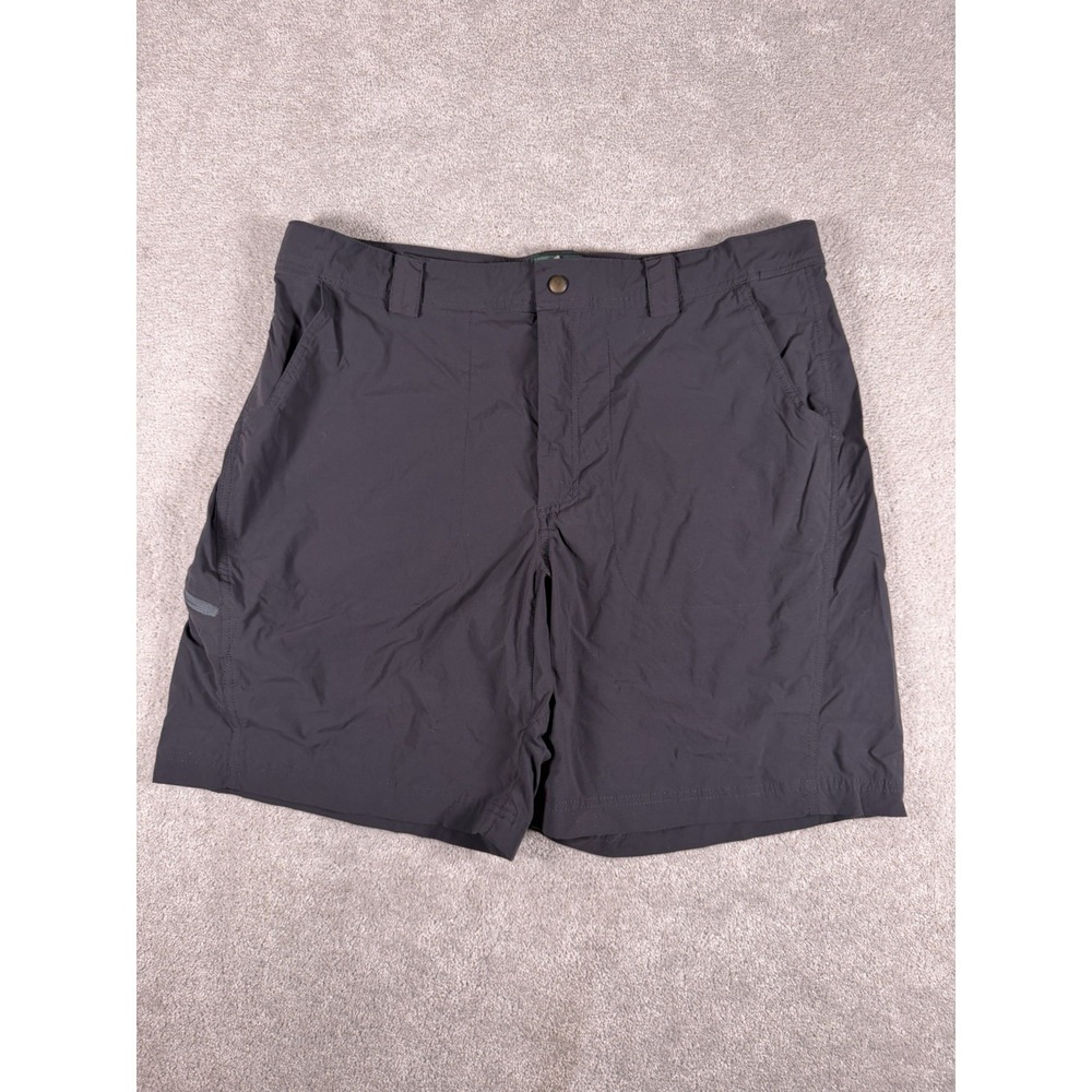 L.L. Bean Men's Black‎ Outdoor Travel Zip Pockets Hiking Travel Short Size L 8"